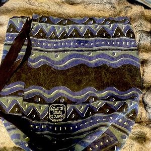 Blue black and white oversized beach bag or back pack tote.